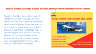 British Airways Phone Number New Jersey