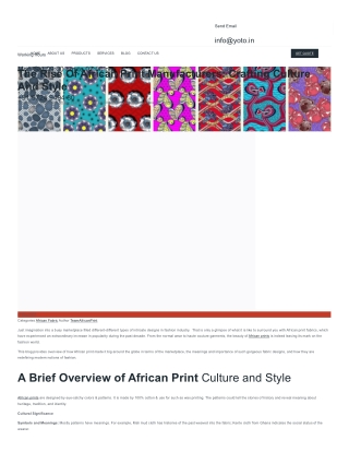 The Rise of African Print Manufacturers: Crafting Culture and Style