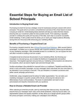 Essential Steps for Buying an Email List of School Principals