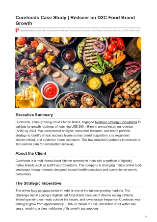 Scaling the Next-Gen Food Brand: Redseer Unlocking Curefoods’ Path to US$ 200 Mi