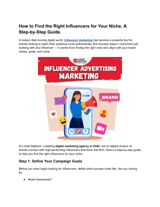 How to Find the Right Influencers for Your Niche A Step-by-Step Guide.