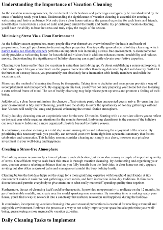 Beat The Stress With Holiday Cleaning