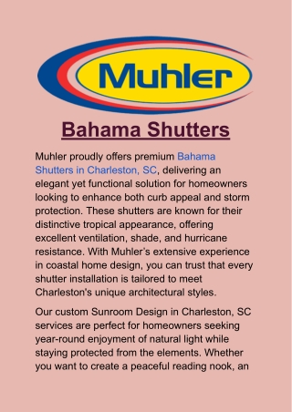 Bahama Shutters in Charleston, SC: Stylish Protection for Your Coastal Home