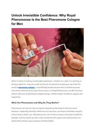 Unlock Irresistible Confidence_ Why Royal Pheromones Is the Best Pheromone Cologne for Men