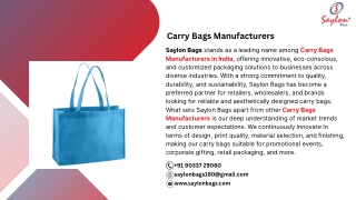 Carry Bags Manufacturers