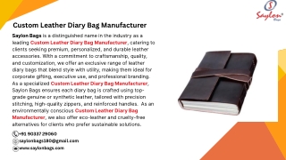 Custom Leather Diary Bag Manufacturer