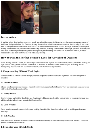 Exactly how to Select the Perfect Female's Watch for Any type of Occasion