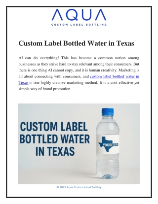 Custom Label Bottled Water in Texas