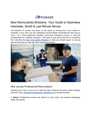 Best Removalists Brisbane_ Your Guide to Seamless Interstate, Small & Last Minute Moves