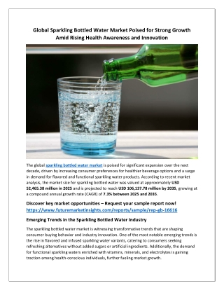 From Wellness to Flavor: Key Drivers of the Sparkling Bottled Water Market