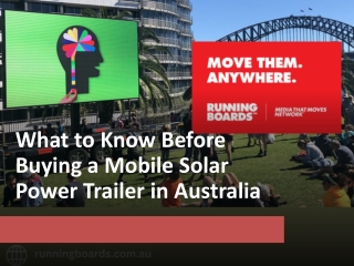 What to Know Before Buying a Mobile Solar Power Trailer in Australia