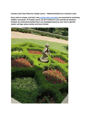 Custom Lawn Care Plans