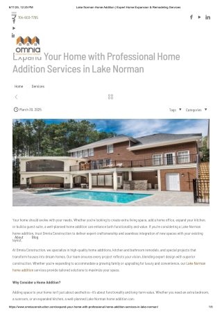 Lake Norman Home Addition _ Expert Home Expansion & Remodeling Services