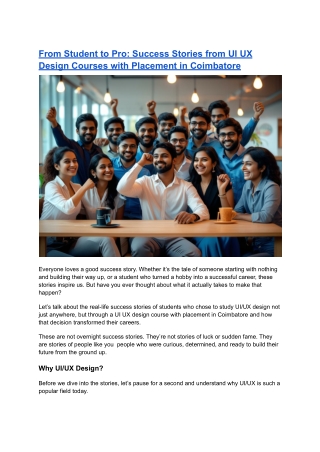 From Student to Pro_ Success Stories from UI UX Design Courses with Placement in Coimbatore