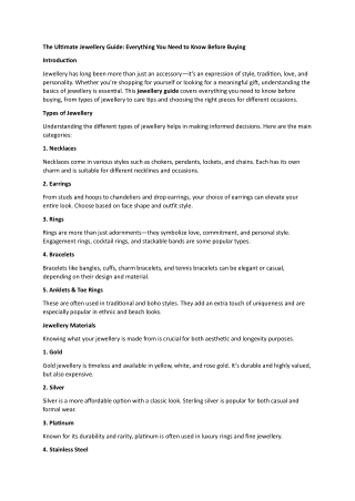 Jewellery Guide
