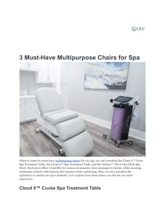 3 Must-Have Multipurpose Chairs for Spa-Livingearthcrafts