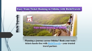 Easy Train Ticket Booking in Odisha