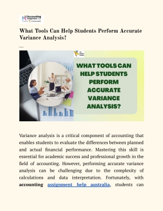 What Tools Can Help Students Perform Accurate Variance Analysis_