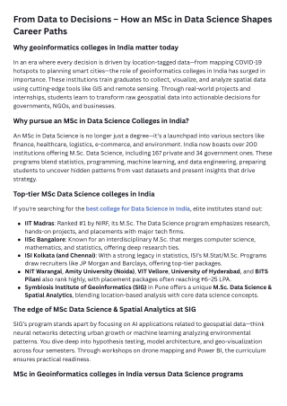 From Data to Decisions – How an MSc in Data Science Shapes Career Paths