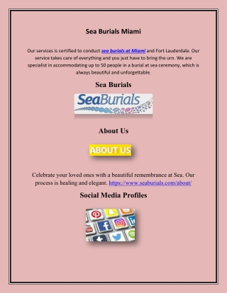 Burial at Sea Miami, seaburials