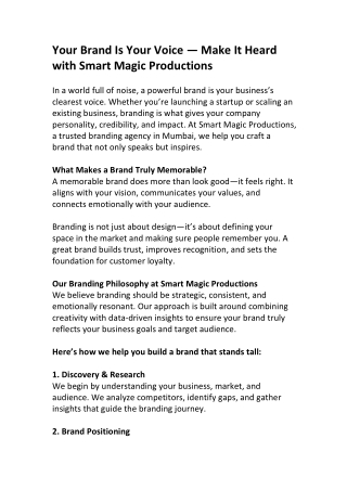 Professional Branding Agency in Mumbai | Build Your Brand