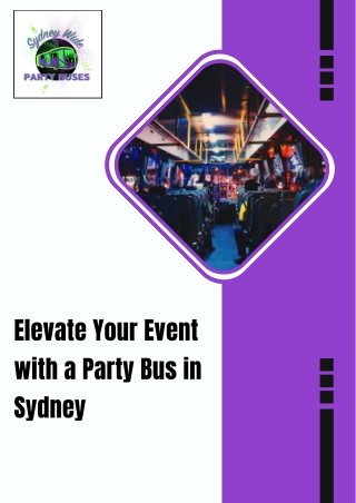Elevate Your Event with a Party Bus in Sydney