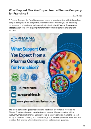 What Support Can You Expect from a Pharma Company for Franchise?