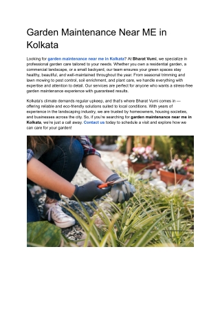 Garden Maintenance Near ME in Kolkata