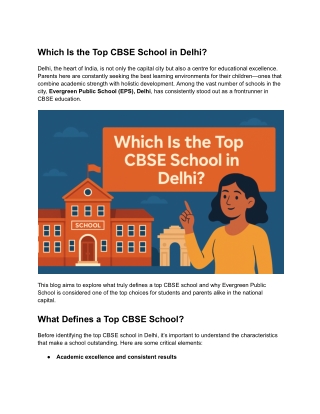 Which Is the Top CBSE School in Delhi