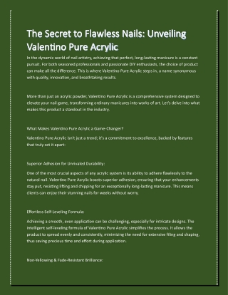 The Secret to Flawless Nails with Valentino Pure Acrylic Powder