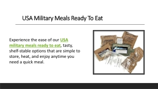 USA Military Meals Ready To Eat