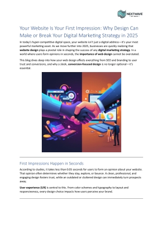 Why Website Design is Crucial for Your Digital Marketing Strategy