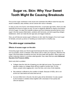 Sugar vs. Skin_ Why Your Sweet Tooth Might Be Causing Breakouts