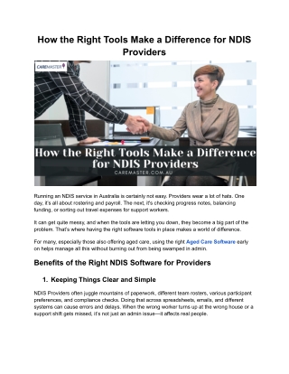 How the Right Tools Make a Difference for NDIS Providers