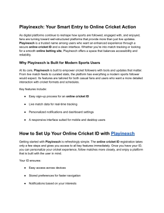Playinexch Your Smart Entry to Online Cricket Action