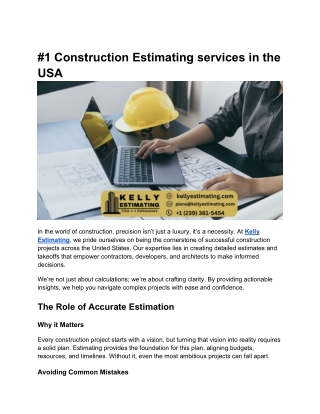 (PDF) Construction Estimating Services