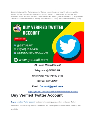Buy Verified Twitter  Accounts -Global Verification