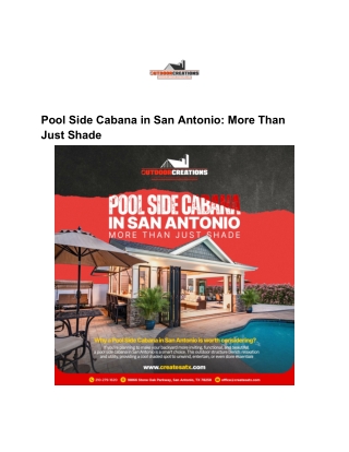 Pool Side Cabana in San Antonio- More Than Just Shade