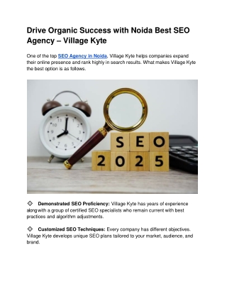 Drive Organic Success with Noida Best SEO Agency – Village Kyte