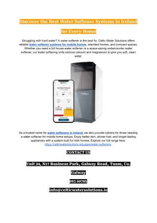 Water Softener Solutions in Ireland for Every Home