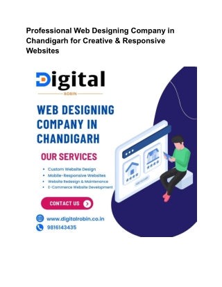 Top Web Designing Company in Chandigarh for Creative & Responsive Sites