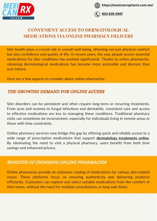 Convenient Access to Dermatological Medications via Online Pharmacy Delivery