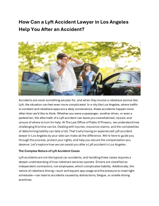 How Can a Lyft Accident Lawyer in Los Angeles Help You After
