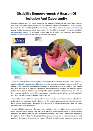 Disability Empowerment: A Beacon Of Inclusion And Opportunity