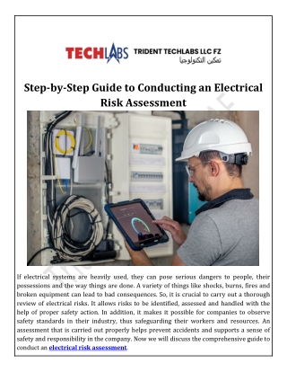 Step-by-Step Guide to Conducting an Electrical Risk Assessment