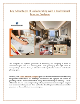 Key Advantages of Collaborating with a Professional Interior Designer