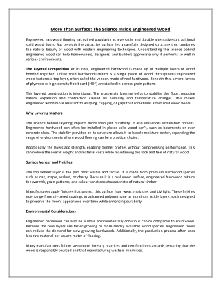 More Than Surface: The Science Inside Engineered Wood