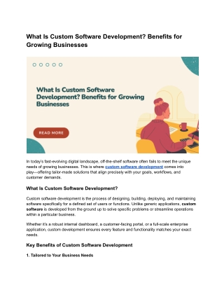 What Is Custom Software Development_ Benefits for Growing Businesses