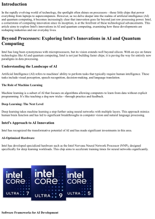 Beyond Processors: Exploring Intel's Innovations in AI and Quantum Computing