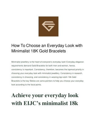 How To Choose an Everyday Look with Minimalist 18K Gold Bracelets